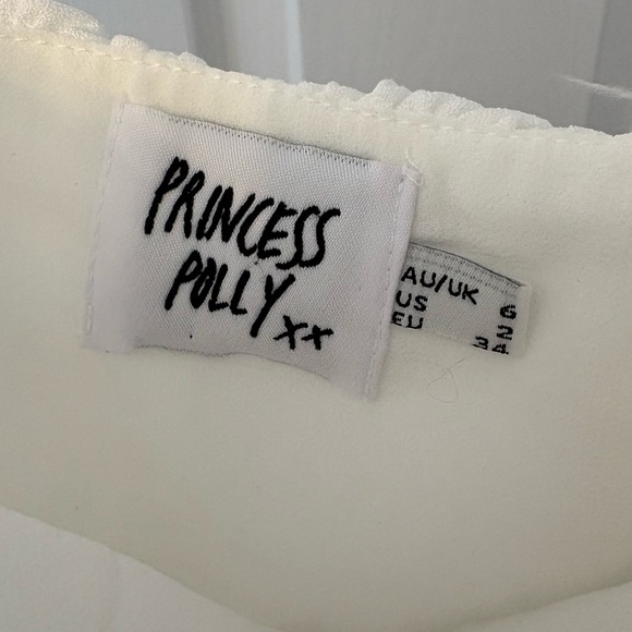 Princess Polly Ariah White Puff Long Sleeve Crop Top Size 2 - Picture 8 of 16